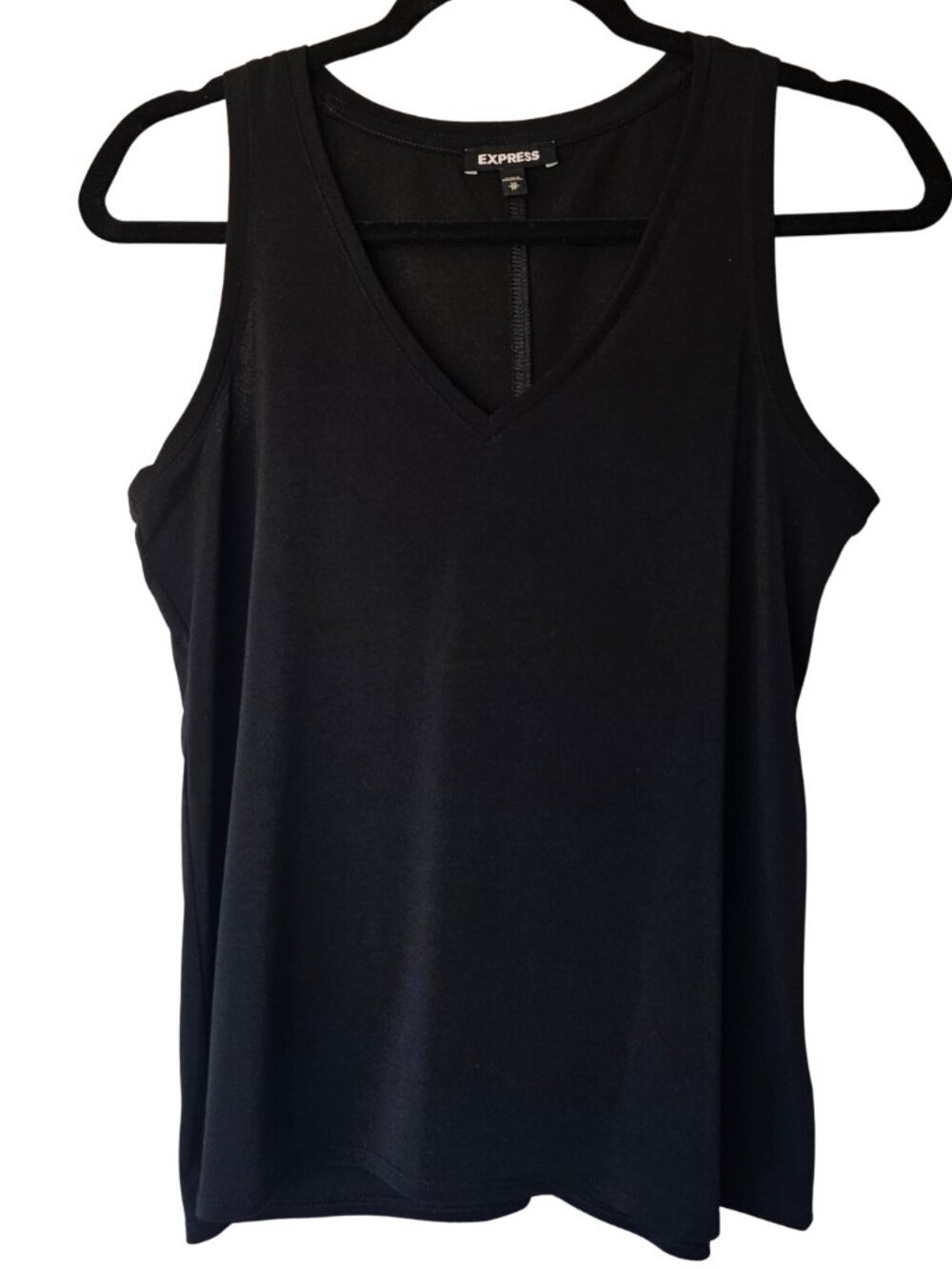 ✨Like New✨ Express Relaxed V-Neck London Tank, Black, Size XS
